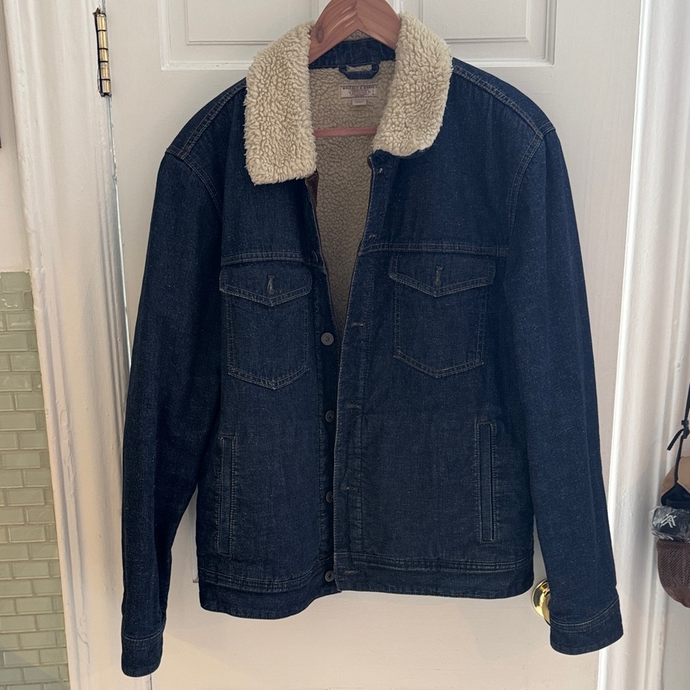 Men's Denim Jacket with Sherpa Collar